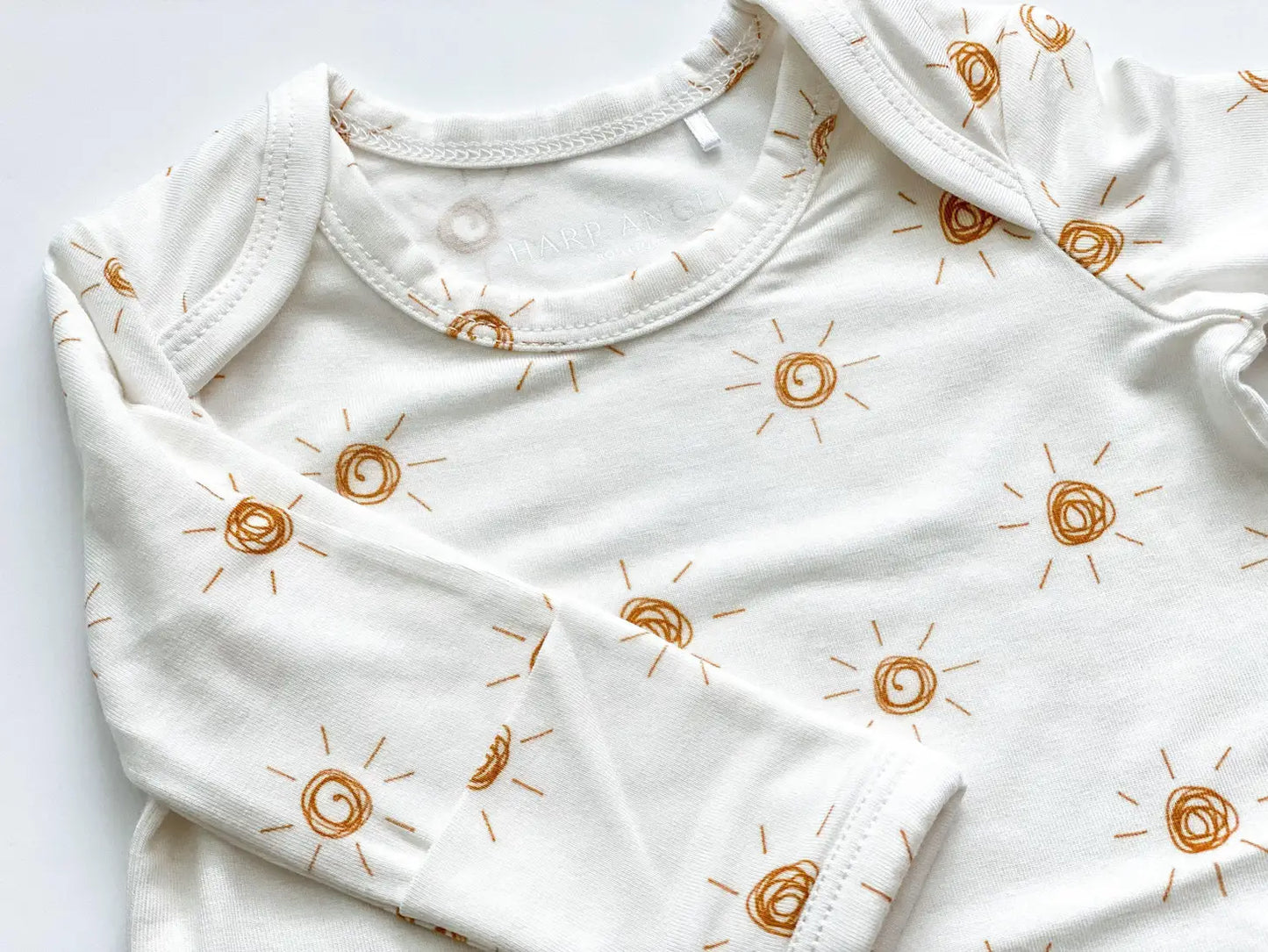 Knotted Baby Gown + Headband -  Brown Suns
