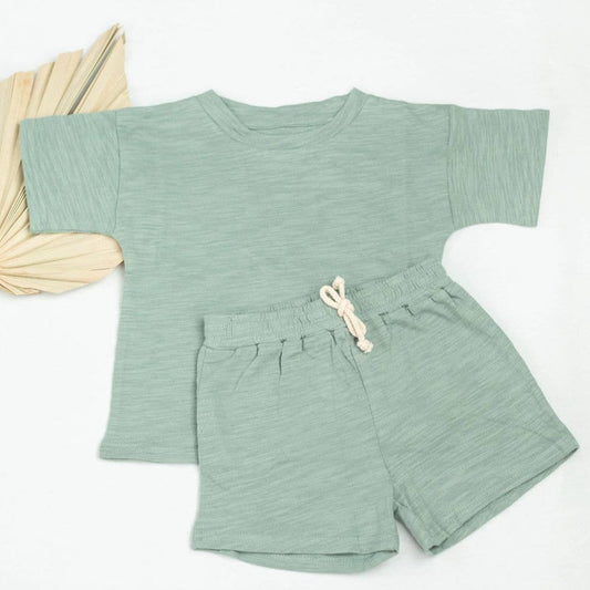 t-shirt two piece set in sage