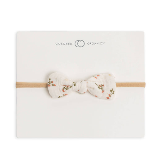 Organic Baby Muslin Dainty Bow Headband - Wildflowers