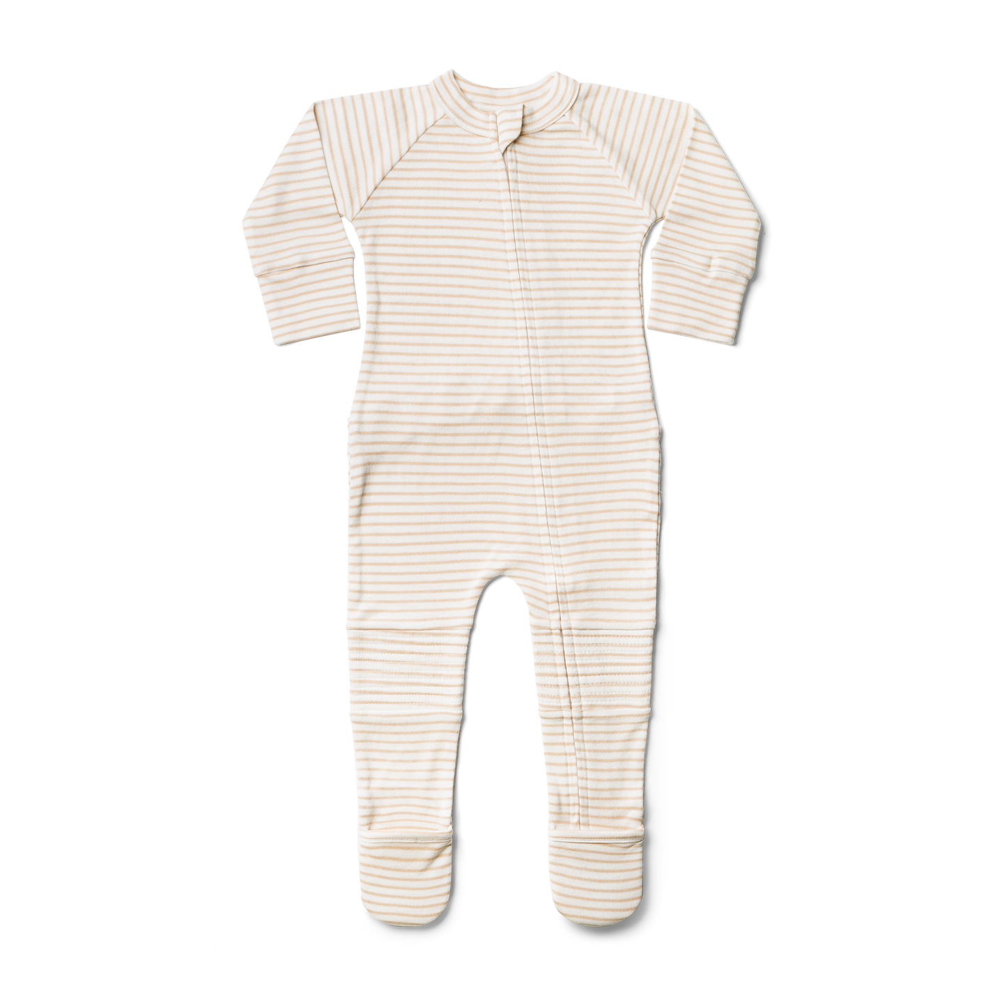 Bamboo + Organic Cotton Zipper Jumpsuit- Dune Stripe