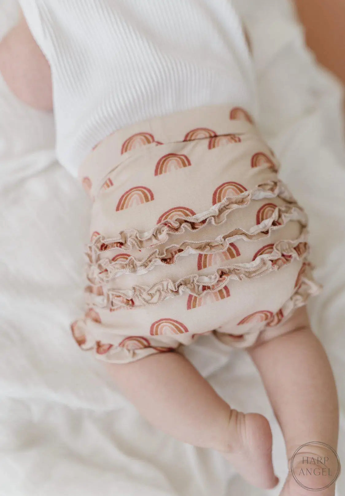 Rainbow Ruffle Baby Bloomers - Bamboo