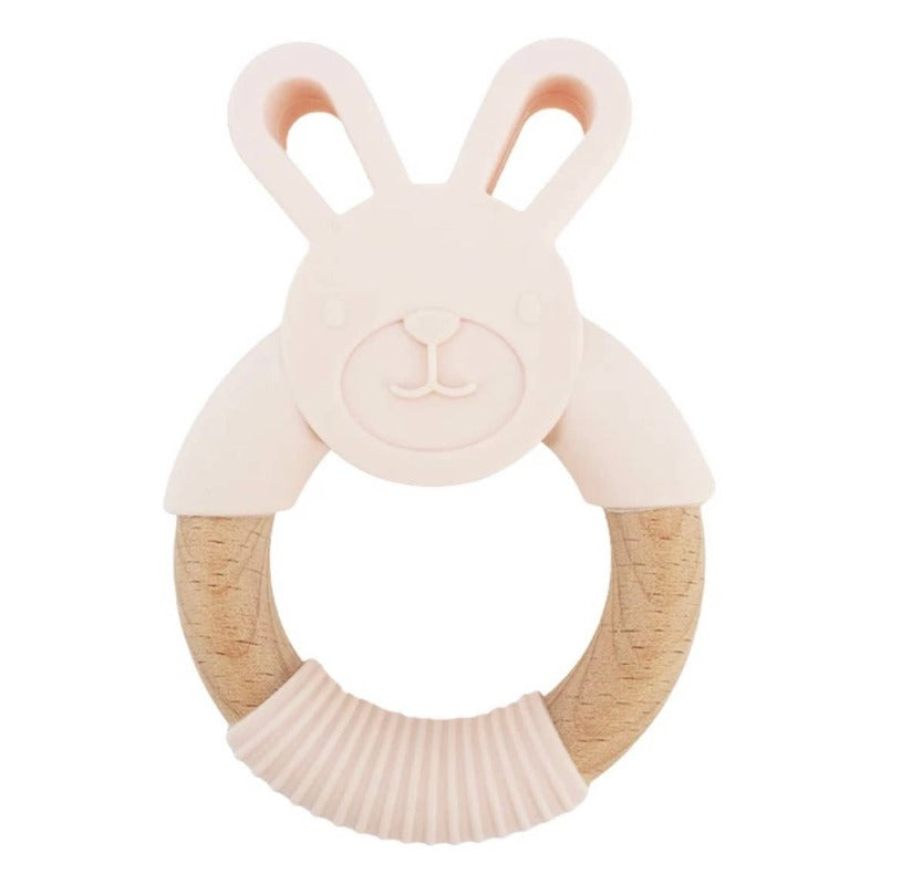 Blush Wood and silicone teether