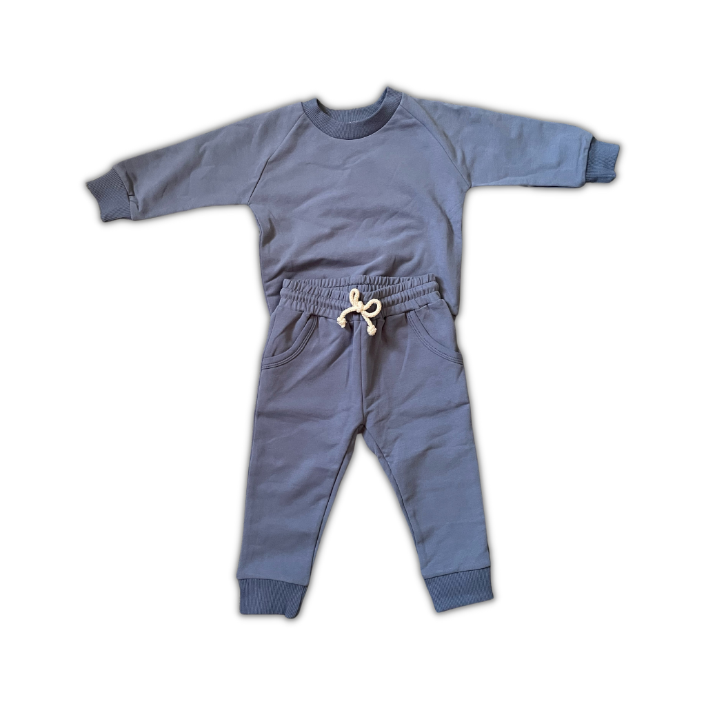 Two-Piece Organic Sweatsuit - Blue