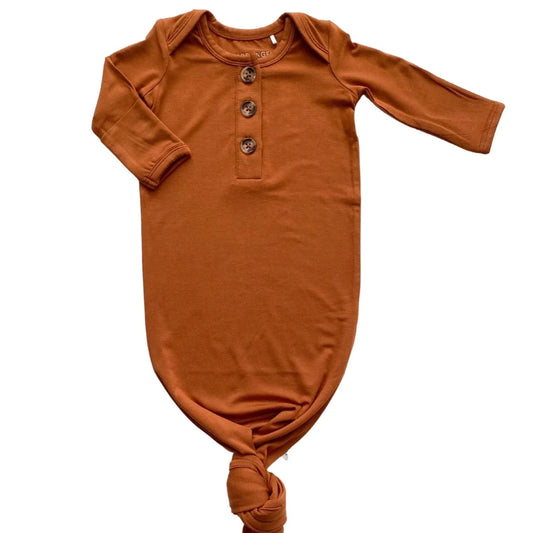 Knotted Baby Gown - Cinnamon